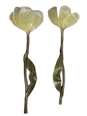 Michael Aram Tulip Leaf Servers Silver Serving Set
